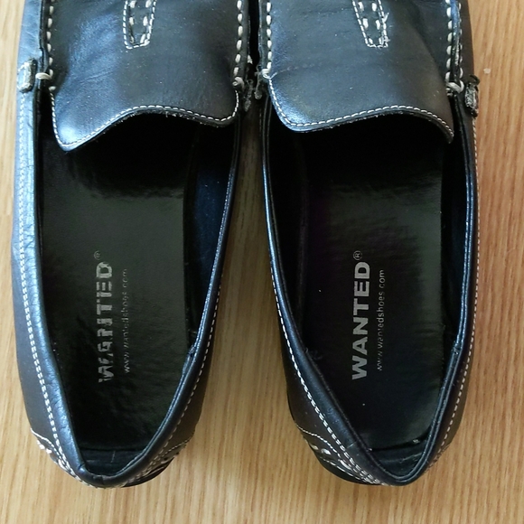 Wanted Porshe Leather Slip On Loafers Shoes 8M Black - Picture 8 of 15